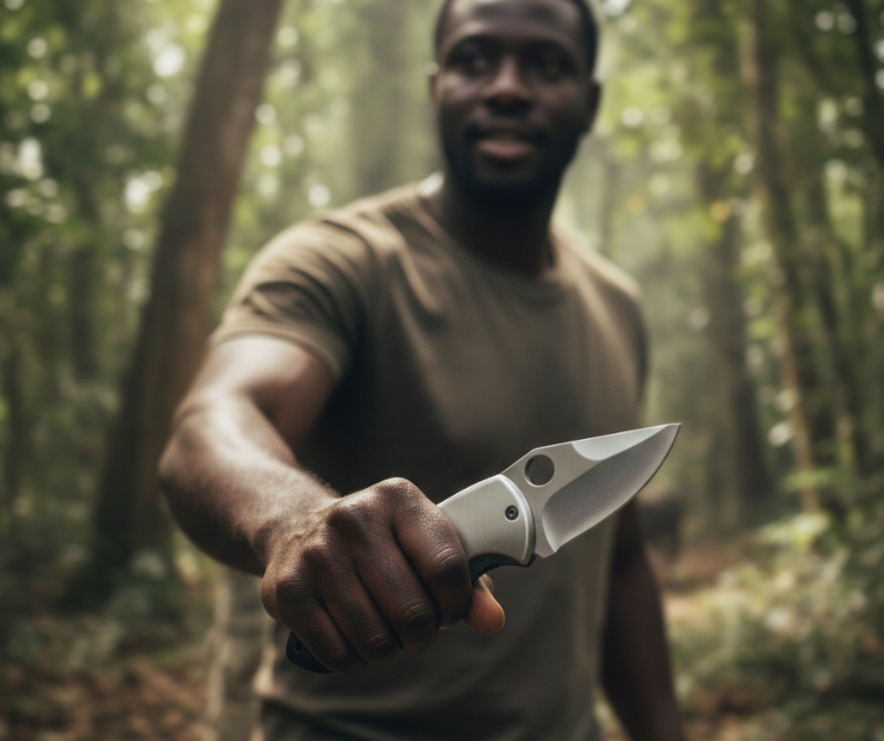 JC83 Portable Outdoor Safety Utility Tool – Black / Brown